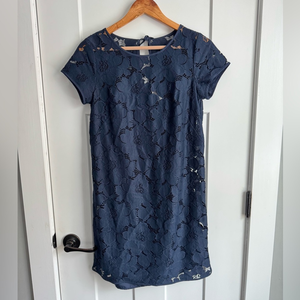 LOFT Women’s Navy Blue Lace Dress 2